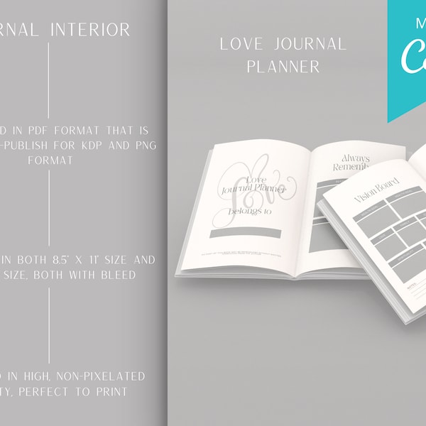 Love Planner Journal Interior Ready-to-Publish for KDP