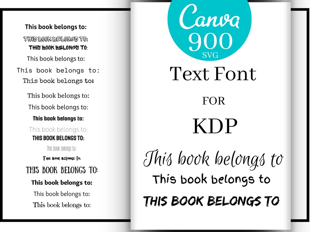 This Book Belongs to KDP Beginning Text 900 Different Fonts Etsy