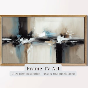 Frame TV Art Modern, Neutral Abstract Art, Blue, Gray, Beige, Abstract Tv Art, Neutral Frame TV Art, Abstract Neutral Decor, TV Art Abstract