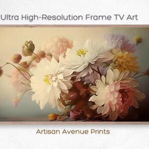 Samsung Frame TV Art | Vintage Flowers Oil Painting | Moody Art | Antique Painting | DIGITAL DOWNLOAD