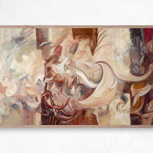 Samsung Frame TV Art | Abstract Art | Samsung TV Art | Digital Download | Art for Samsung Frame TV Neutral Abstract