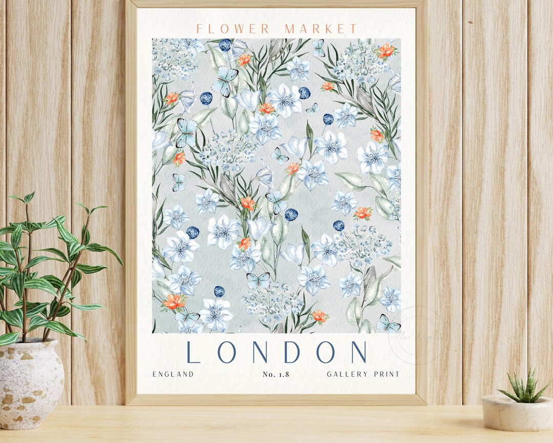 London Flower Market Print, Boho Botanical Art (digital Download) - Etsy
