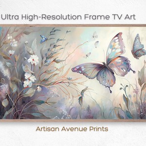 Samsung Frame TV Art Spring |  Butterfly Garden | Vintage Painting | Frame TV Art Pastel | Summer | Spring Decor