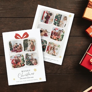 Weihnachtskarten-Canva-Template, anpassbare festliche Grußkarte, Weihnachtsfoto-Karten-Template, DIY-Weihnachtsfoto-Collage, Feiertagskarten