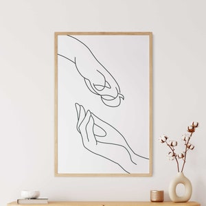 Paw and Hand Line Art Poster | Dog Mom | Dog Wall Art | Printable | Dog Memorial | Gift | Wall Art Digital Download