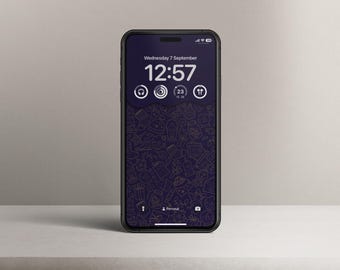 Fondo navideño para teléfono móvil – Fondo festivo, diseño navideño para teléfono inteligente, descarga digital - Paisaje navideño
