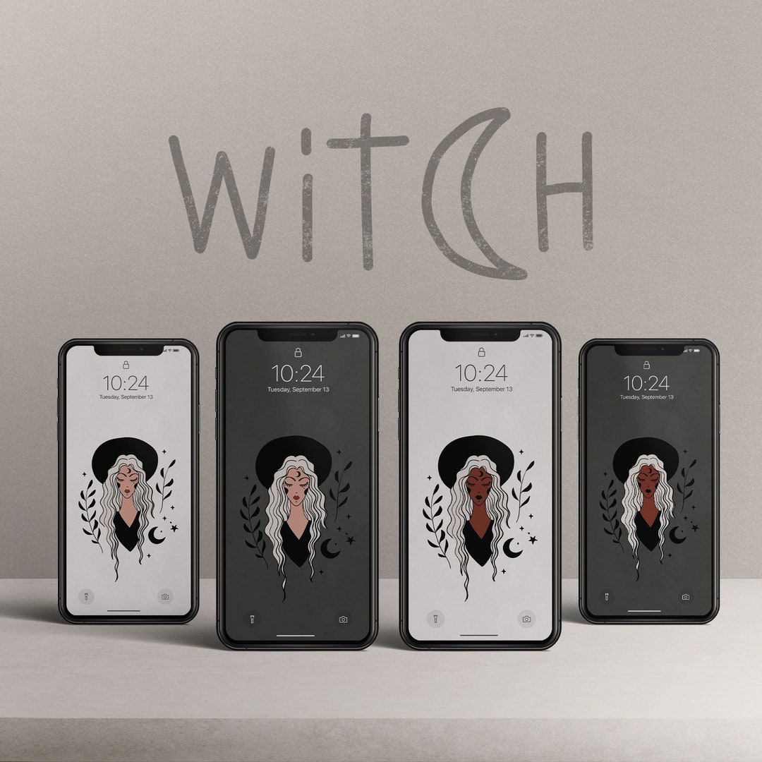 Witch Moon Phone Wallpaper | Moon | Stars | Phone Wallpaper