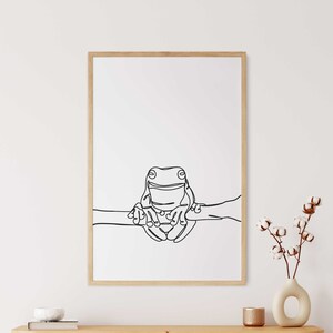 Tree Frog Line Art | Animal Frog Illustration | Wall Art | Printable Posters | Home Decor | Instant Download