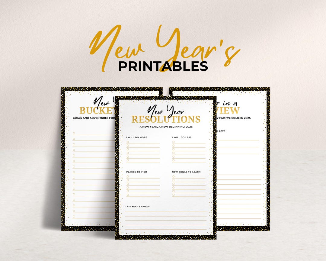 Printable Year in Review 2026, New Year Resolutions Template, 2026 ...