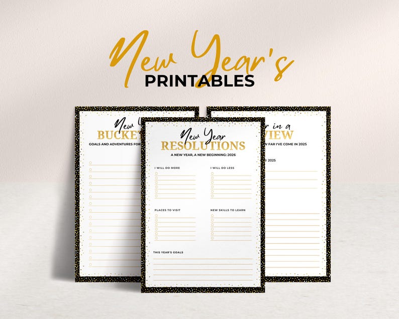 Printable Year in Review 2026, New Year Resolutions Template, 2026 ...