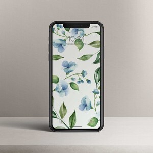 青い水彩花の壁紙スマートフォンの背景 |携帯電話の壁紙美しい花の携帯電話の壁紙