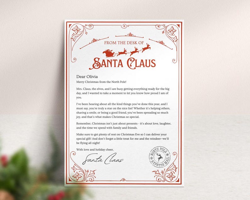 Letter From Santa Canva Template - Editable Christmas Letter for Kids ...