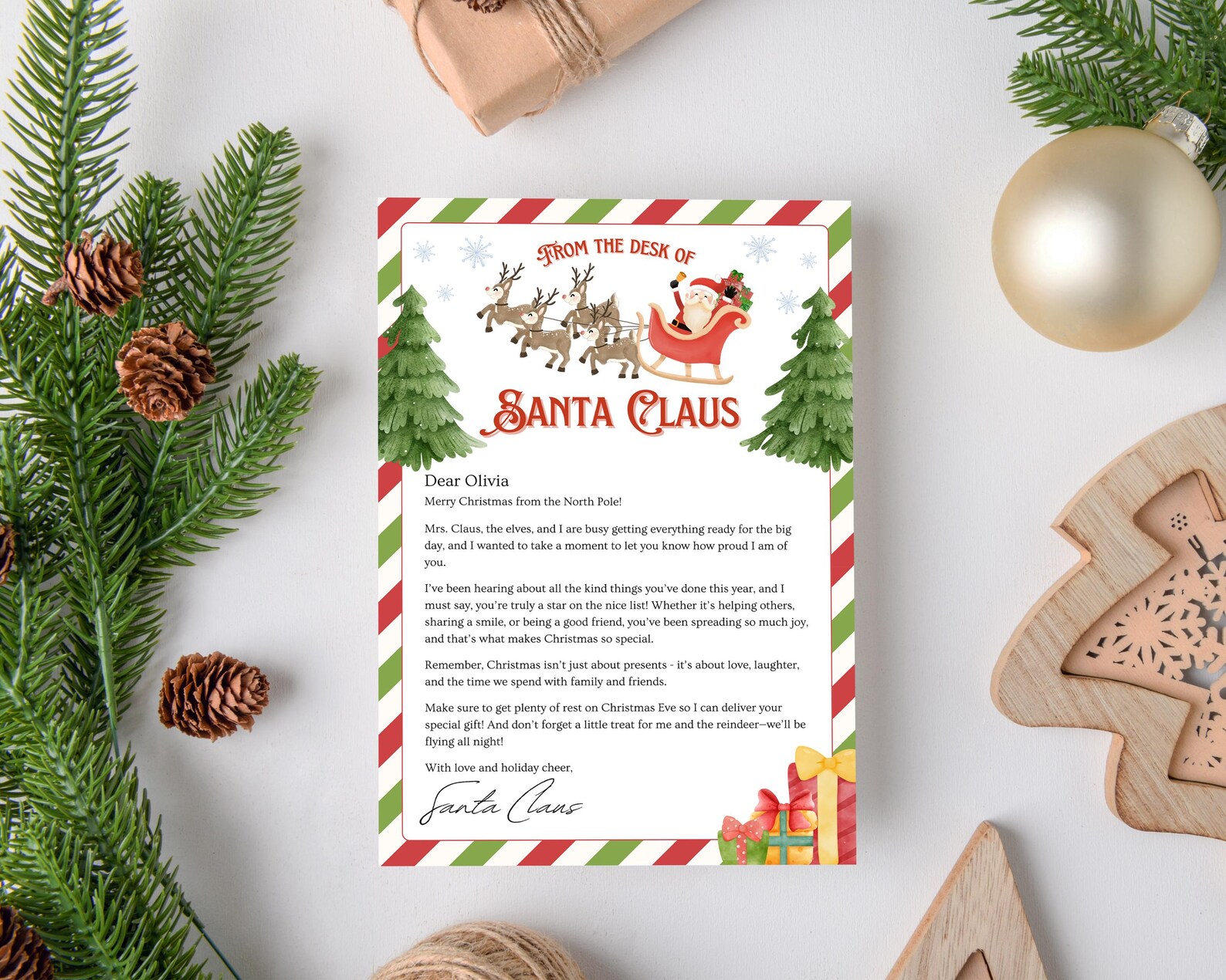 Editable Personalized Letter From Santa Claus - Santa Letter Template ...