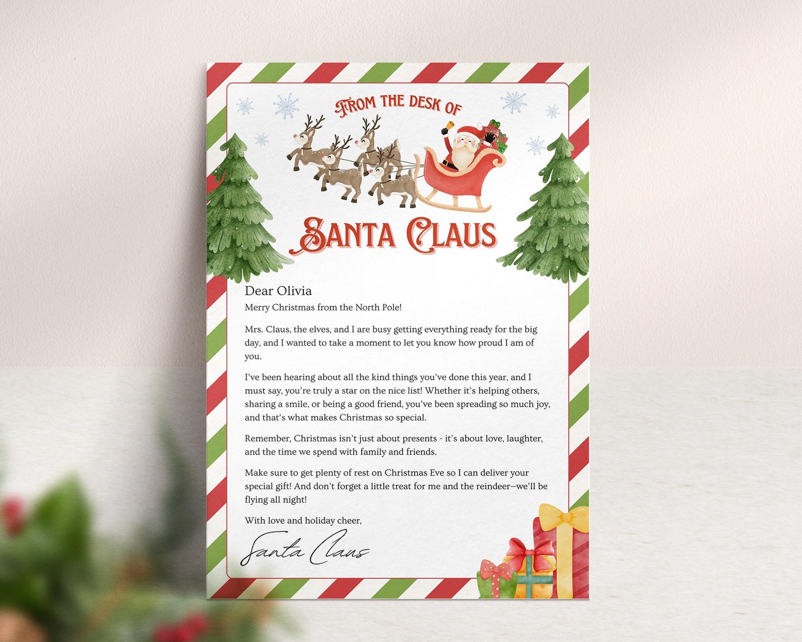Editable Personalized Letter From Santa Claus - Santa Letter Template ...
