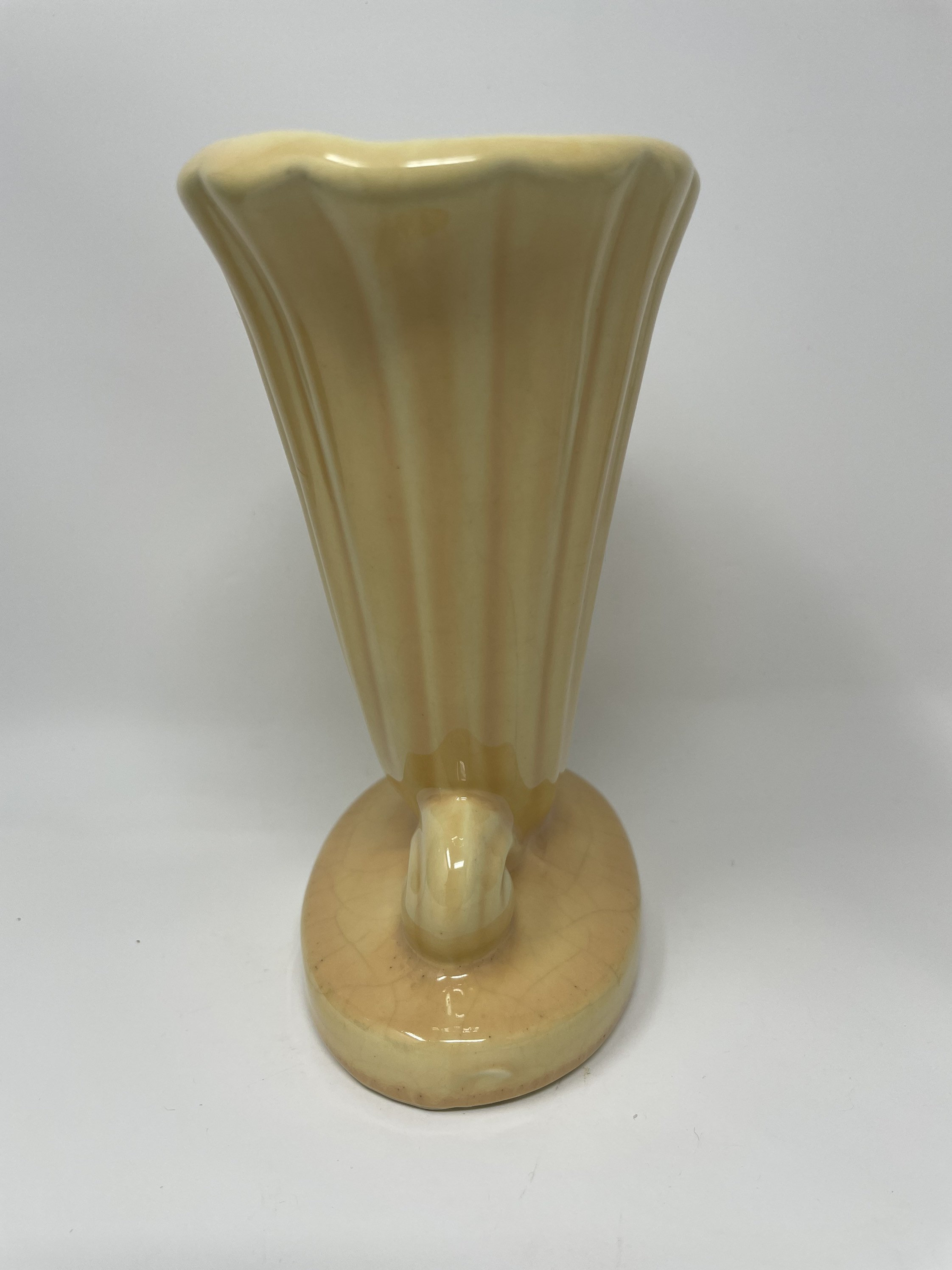 Mccoy Cornucopia Vase Oval Base in Yellow - Etsy