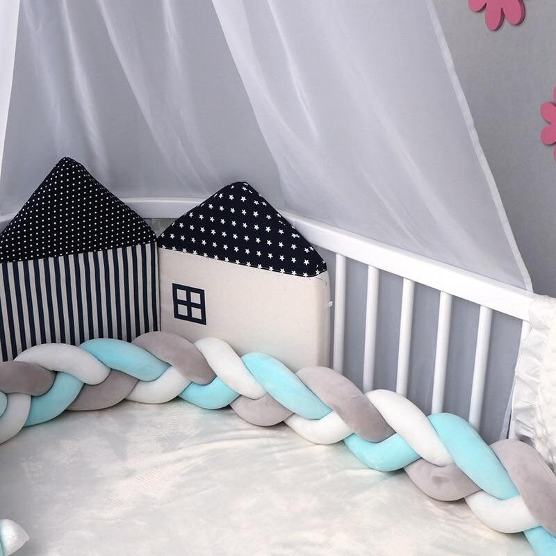 Cot Bed Bumper Braid Knotted Crib Bumper Baby Safety Products Etsy