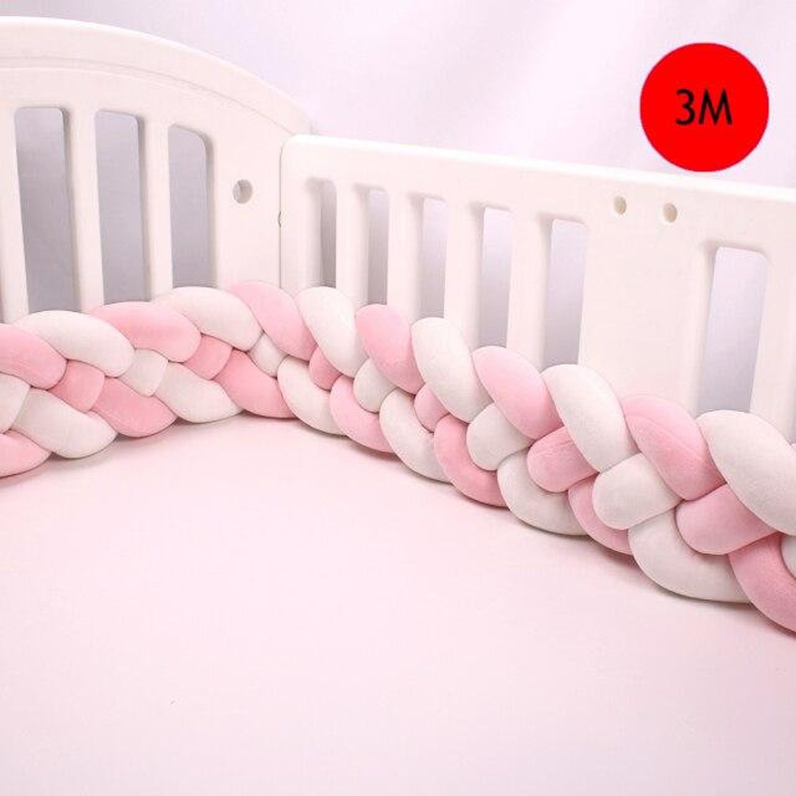 Double Braid Bumper Cot Bed Bumper Knotted Crib Bumper Nursery Etsy