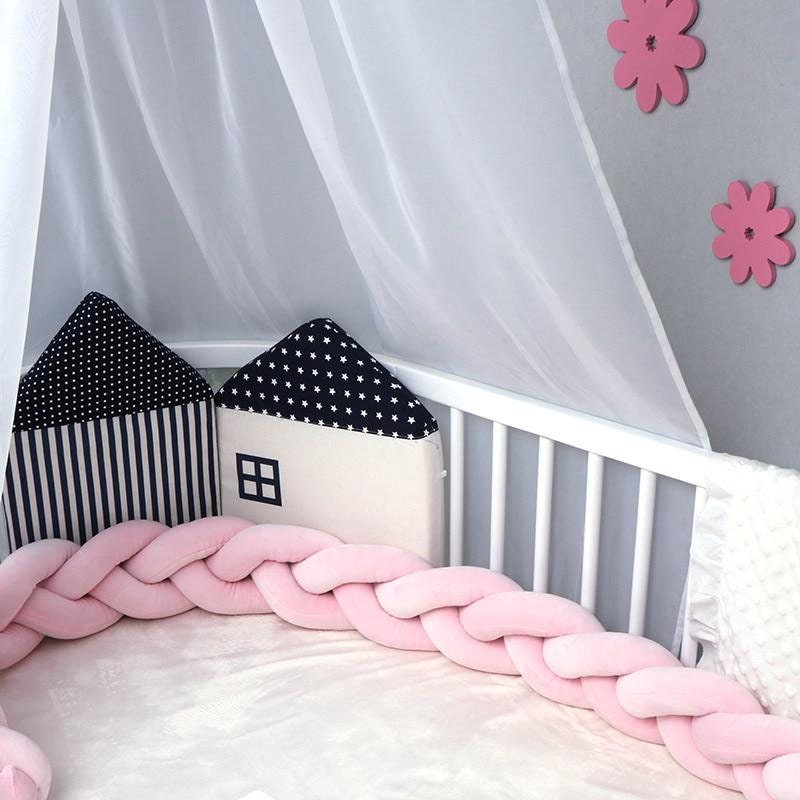 Cot Bed Bumper Braid Knotted Crib Bumper Baby Safety Products Etsy