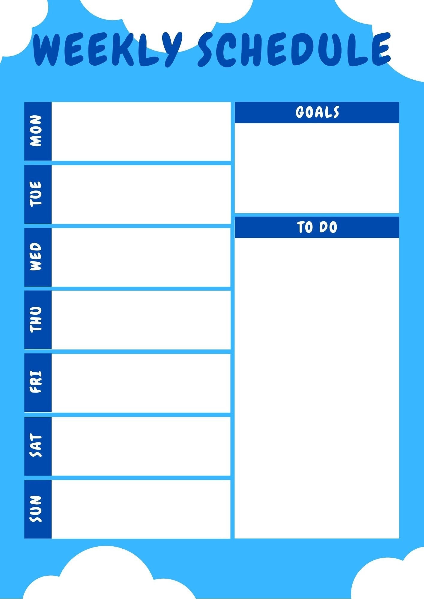 weekly planner printable a4 digital planner in the etsy