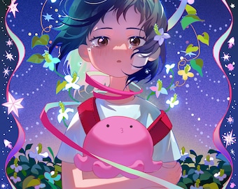 Takopi’s Original Sin Holographic Foil Print – Anime Fan Art, 5.5x8.5 or 11x17