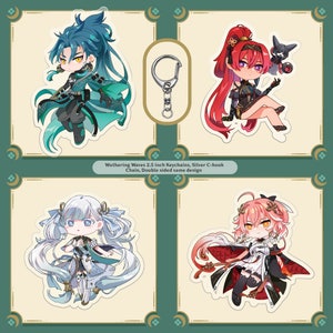 Wuthering Waves Chibi Yinlin/Jiyan/Jinhsi/Changli 2.5 inch Double sided Acrylic Keychain Charm