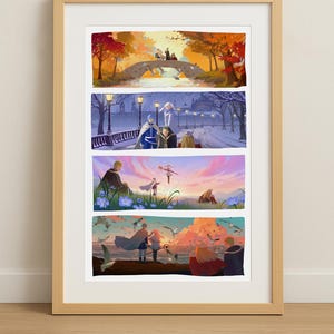 Frieren Beyond Journey’s End Art Print 4 Seasons Anime Poster 11x17” Seasonal Fantasy Wall Art Anime Landscape Print, Sou Sou no Frieren image 4