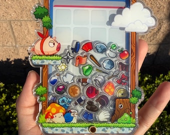 Portachiavi Maplestory Noob Inventory Shaker da 4,7" in acrilico bifacciale