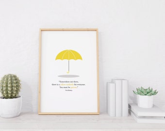 How I Met Your Mother Yellow Umbrella Wall Print By Egan Design, Yellow Umbrella Wall Art, Ted Mosby HIMYM, Full-Size Print, Digital Dowload