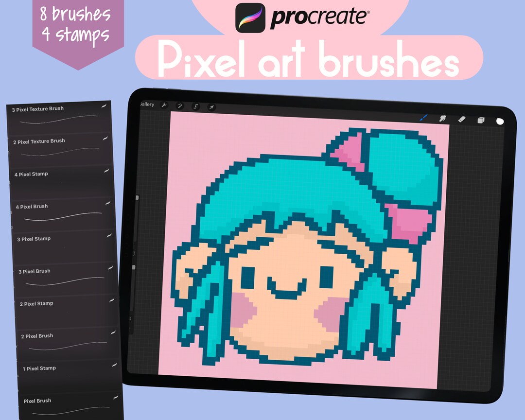 Procreate Pixel Brushes for Pixel Art Video Game Art 12 Pixel Brushes