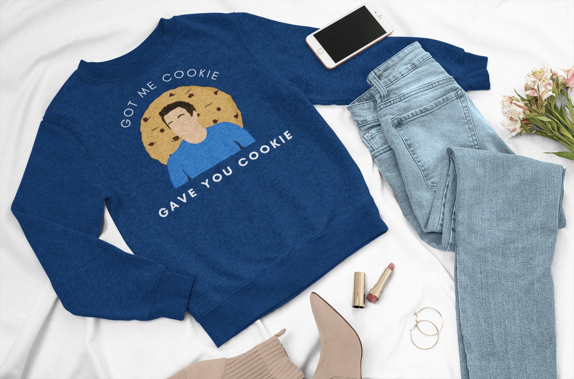 Got Me Cookie GAVE YOU COOKIE Crewneck, New Girl Theme Crew, Nick Miller Sweatshirt, New Girl Fan Art, Cookie Lover, Baker Crewneck