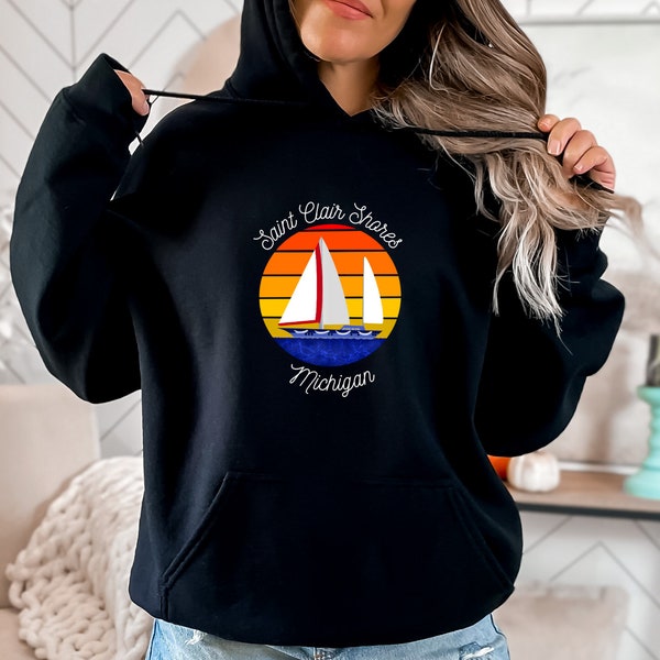 St. Clair Shores, Michigan, Unisex Hoodie, Saint Clair Shores, Lake St. Clair Sweatshirt, Michigan Cadeau voor haar, Michigan Cadeau voor hem