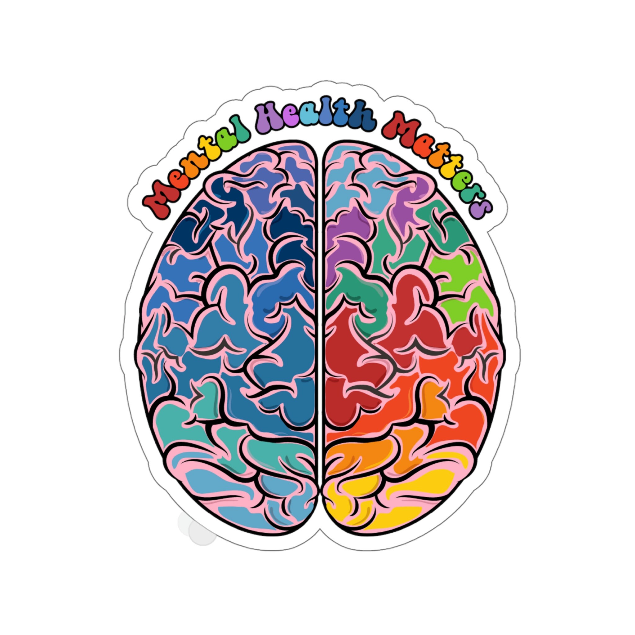 Mental Health Matters Sticker, Logic Feeling Brain Mental Health ...
