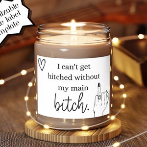 Non posso sposarmi senza l'etichetta stampabile della mia cagna principale Solo PDF, candele, adesivi, regalo fai da te, regalo per festa di nozze, damigella d'onore, regalo MOH
