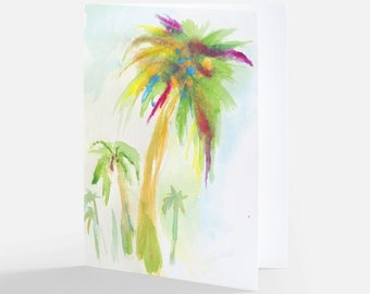 Palm Trees Original Art Note Cards watercolor 10 Cards