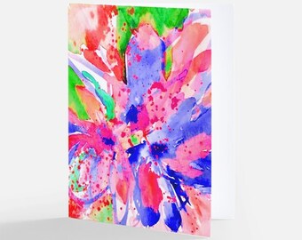 Abstract watercolor print Flower Original Art Note Cards  10 Cards