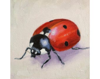 Ladybird painting, Ladybug print from Original artwork by Iryna Khort