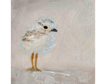 Plover bird print from Original painting, Animal wall art, piping plover artwork