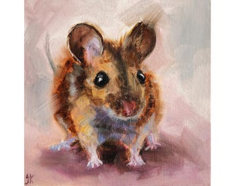 Impression de souris d'après la peinture originale d'Iryna Khort, art mural animal