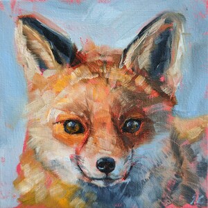 Fox painting, Animal wall art, Fox print from Original painting by Iryna Khort, Nursery art