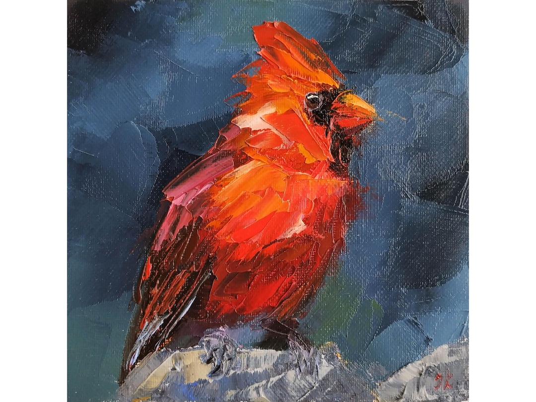 Cardinal Painting From Original Art, Red Cardinal Print, Bird Wall Art ...