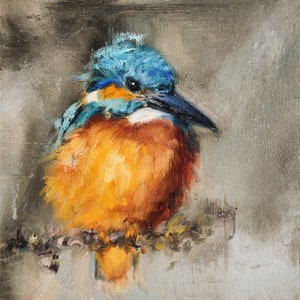 Kingfisher print from Original painting by Iryna Khort, Bird wall art, Nursery artwork
