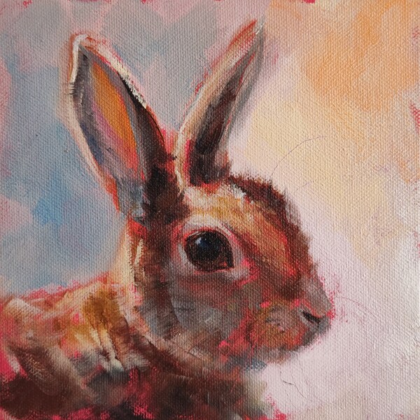 Rabbit print from Original painting by Iryna Khort, Animal wall art, Nursery poster