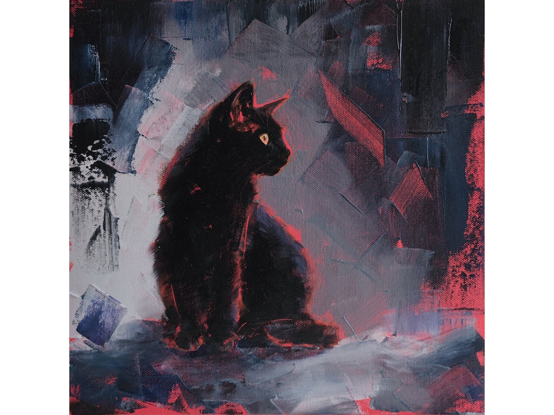 Black Cat Print From Original Painting by Iryna Khort
