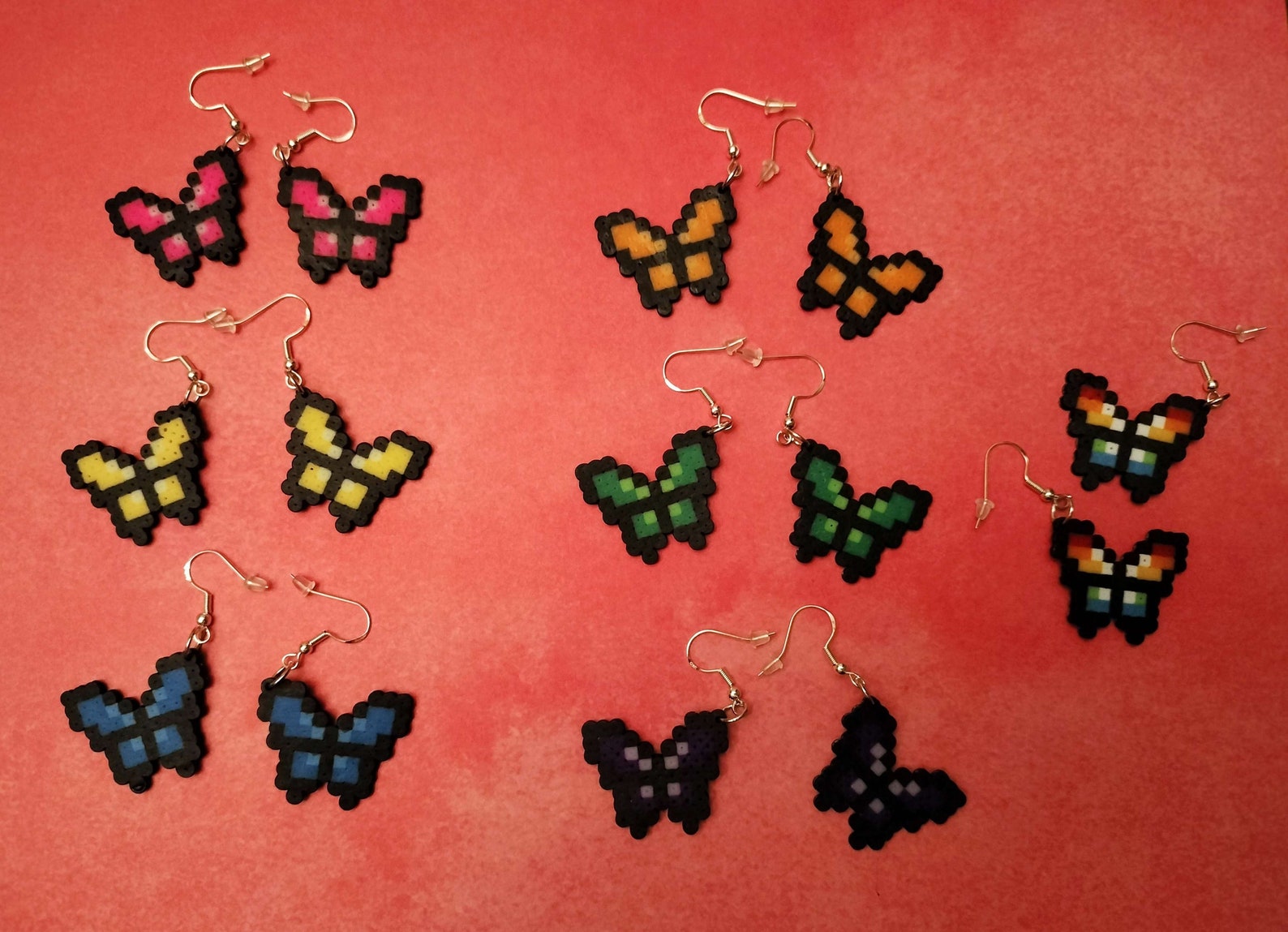 Mini Perler Bead Earrings Pretty Butterflies Etsy