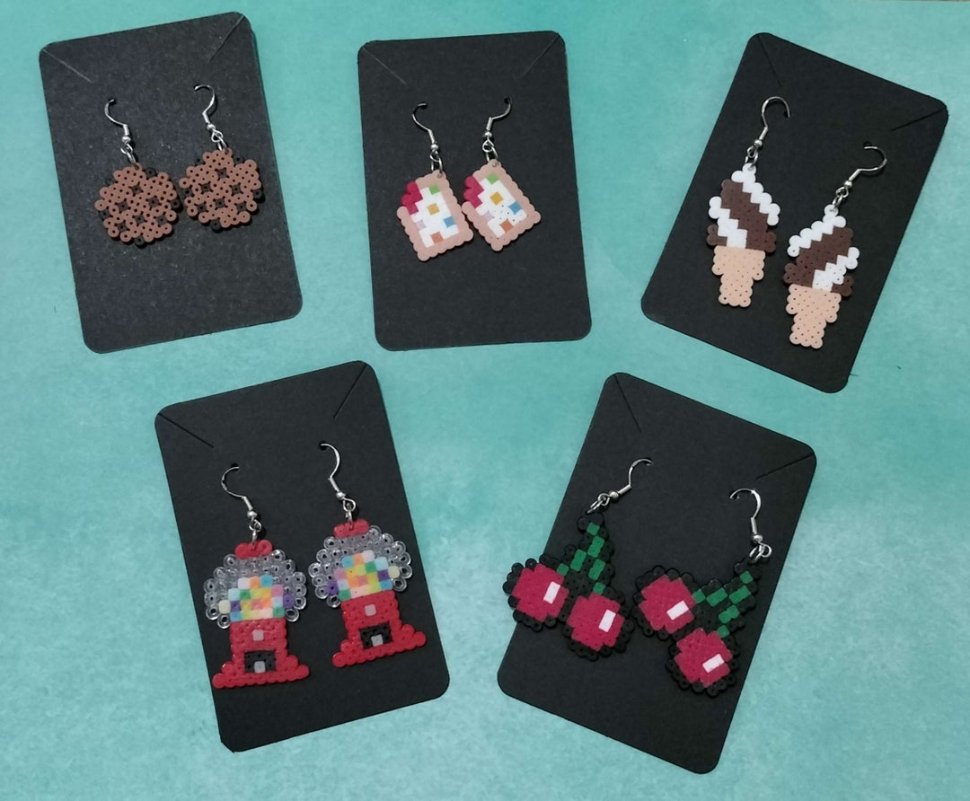 Mini Perler Bead Earrings Sweet Treats Etsy