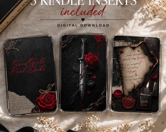 Dark Romance Kindle Inserts Bundle | 3 Printable Kindle Inserts | Bookish E-Reader Aesthetic | Instant Digital Download