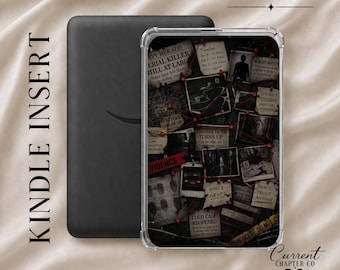 Inserto para Kindle de thriller psicológico / Estética de tablero de pruebas / Inserto para Kindle imprimible / Decoración de pared para lector electrónico de crímenes / Descarga digital