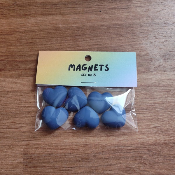 Dark Blue Heart Magnets | Cute Magnets for Fridge