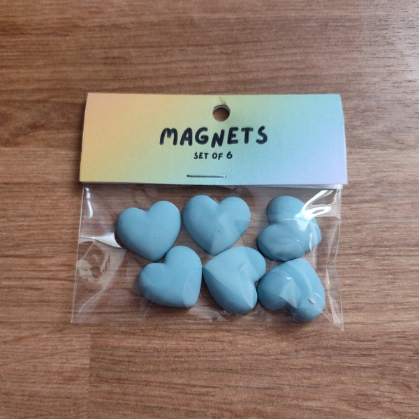 Light Blue Heart Magnets | Cute Magnets for Fridge