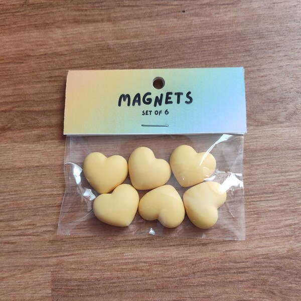 Yellow Heart Magnets | Cute Magnets for Fridge